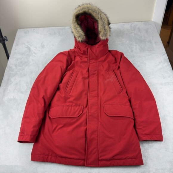 Uniqlo Ultra Warm Hybrid Down Parka Men's Size Medium with Fake Fur Hood 419992 - Picture 1 of 13